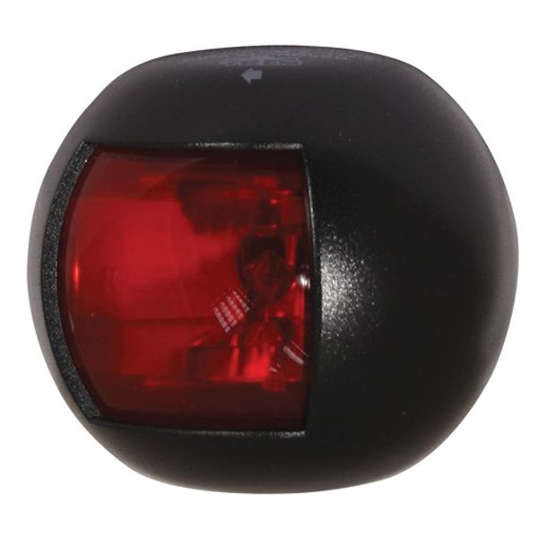 Trem Round RED LED Nav Light Port Black 12V (20m)