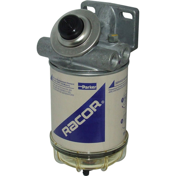 Racor 460R10 Fuel Filter (10 Micron / Clear Bowl) with Hand Primer